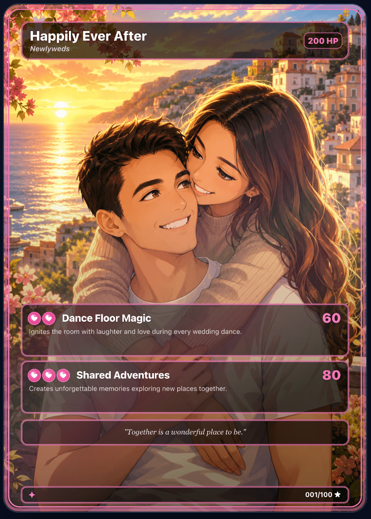 Custom Newlyweds TCG Card
