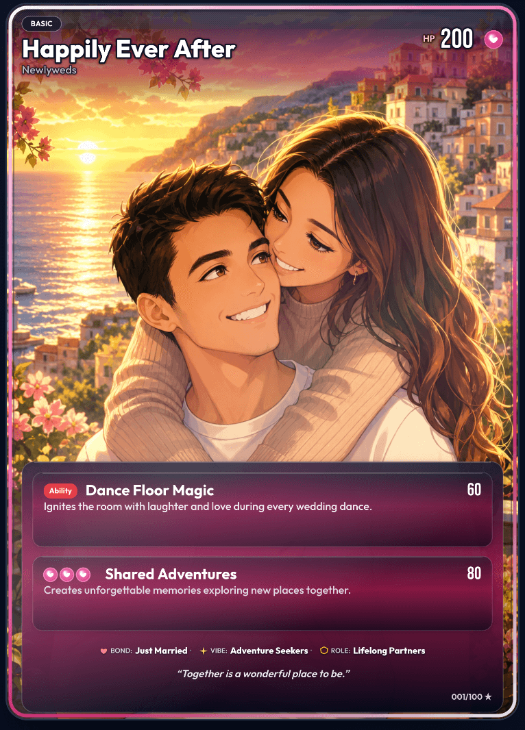 Happily Ever After custom wedding TCG card